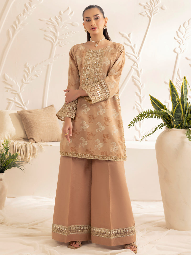 LEM-51 2PC EMBROIDERED LAWN STITCHED