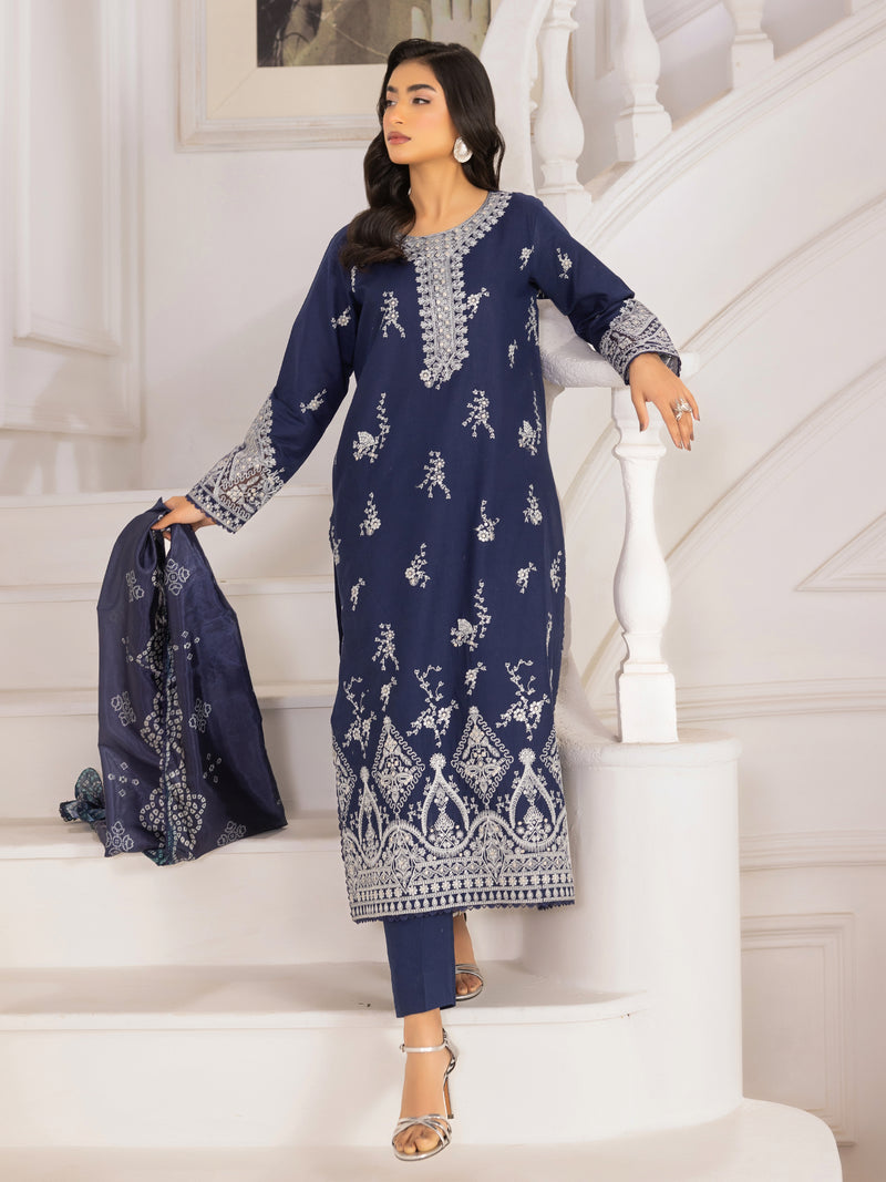 ZE-04 LAWN EMBROIDERED 3PC STITCHED/UNSTITCHED
