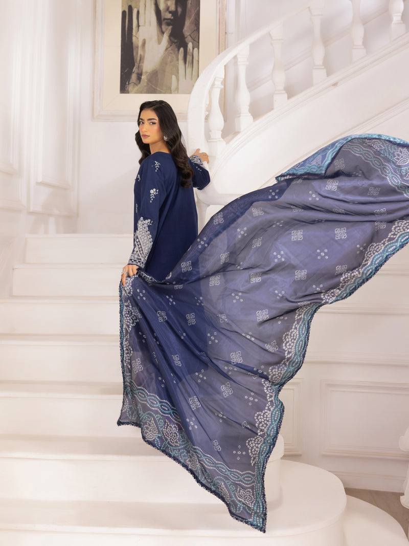 ZE-04 LAWN EMBROIDERED 3PC STITCHED/UNSTITCHED