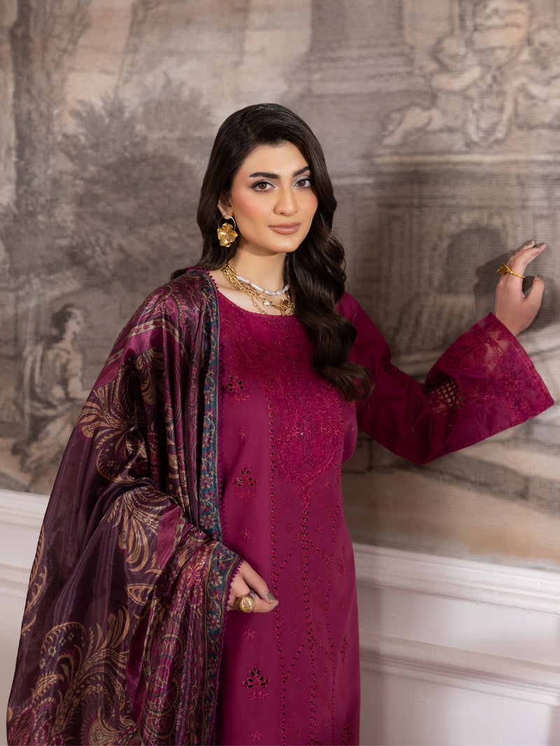 ZE-06 LAWN EMBROIDERED 3PC STITCHED/UNSTITCHED