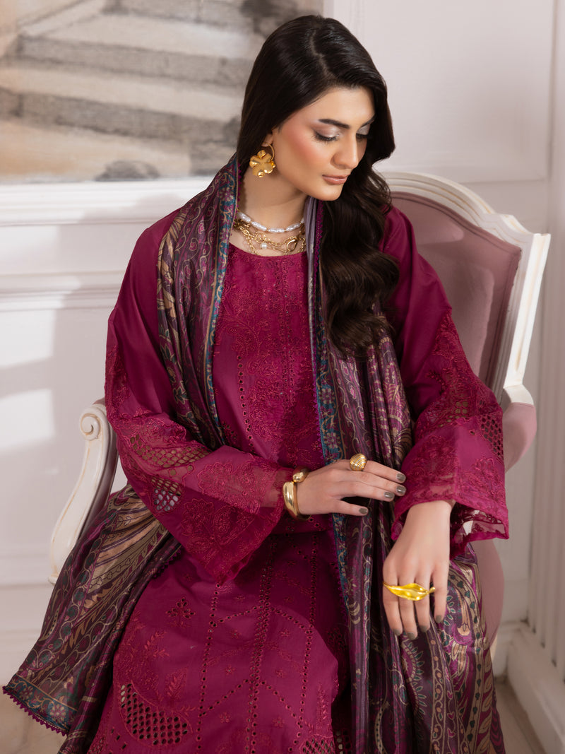 ZE-06 LAWN EMBROIDERED 3PC STITCHED/UNSTITCHED