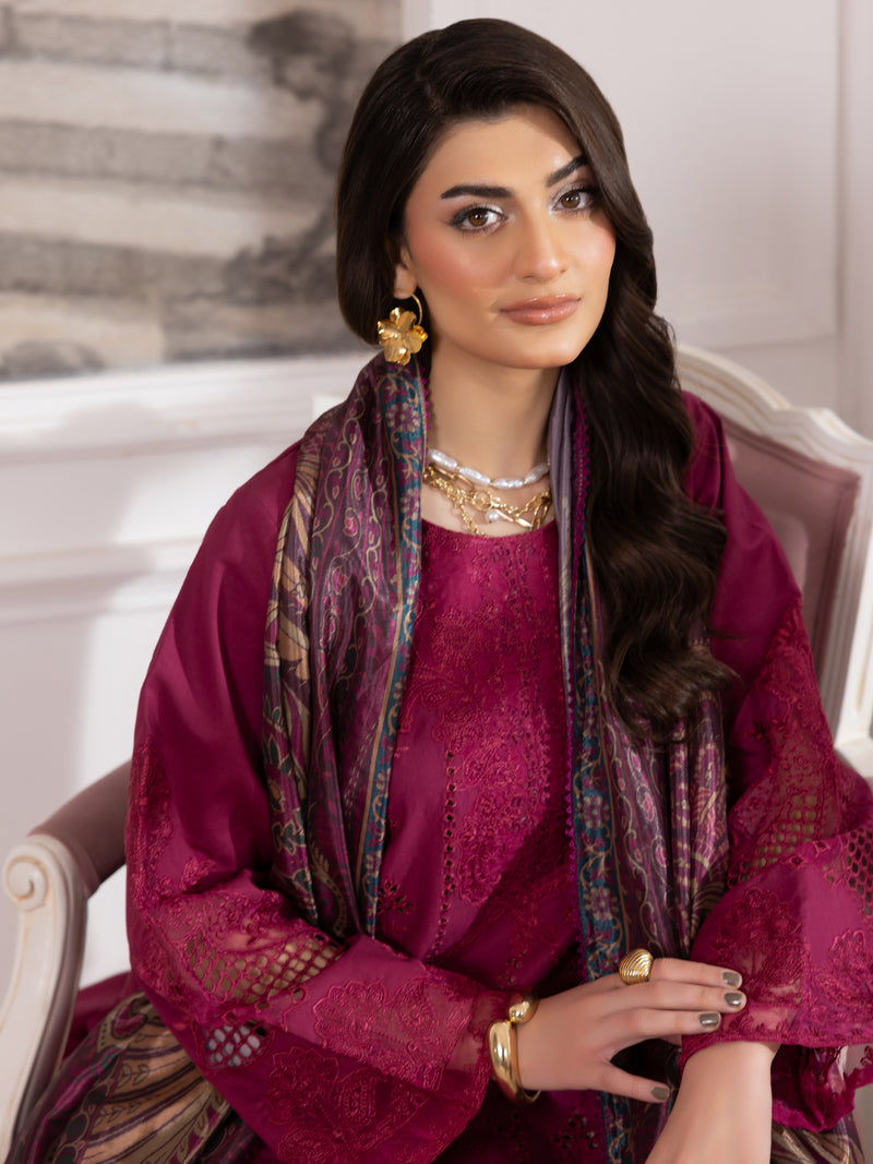 ZE-06 LAWN EMBROIDERED 3PC STITCHED/UNSTITCHED