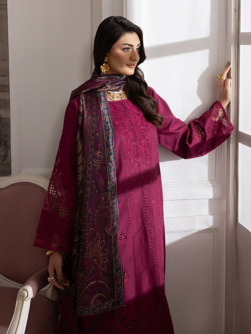 ZE-06 LAWN EMBROIDERED 3PC STITCHED/UNSTITCHED