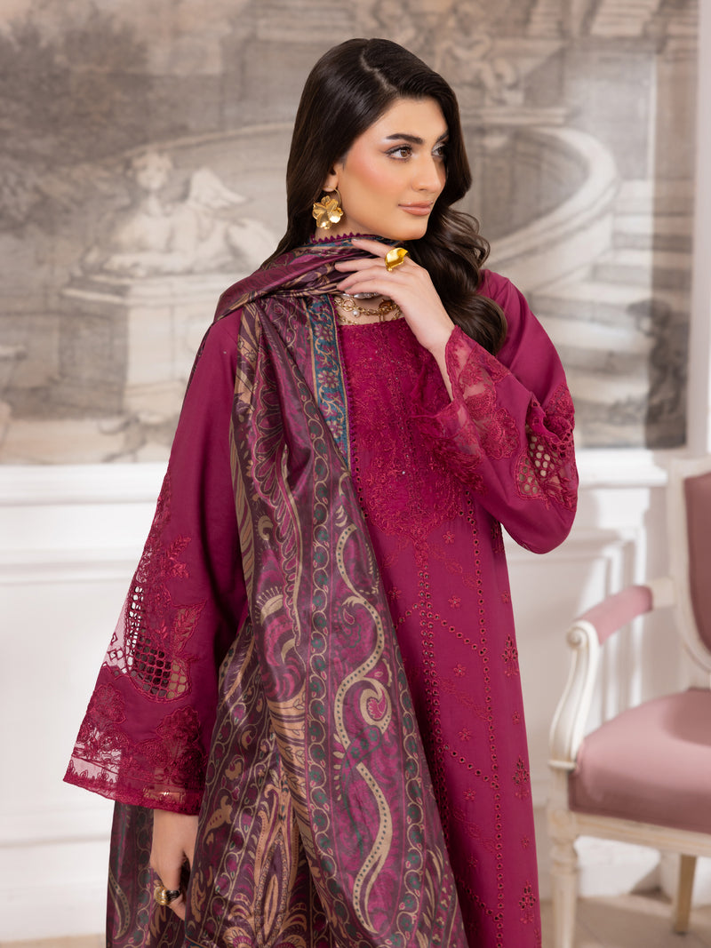 ZE-06 LAWN EMBROIDERED 3PC STITCHED/UNSTITCHED