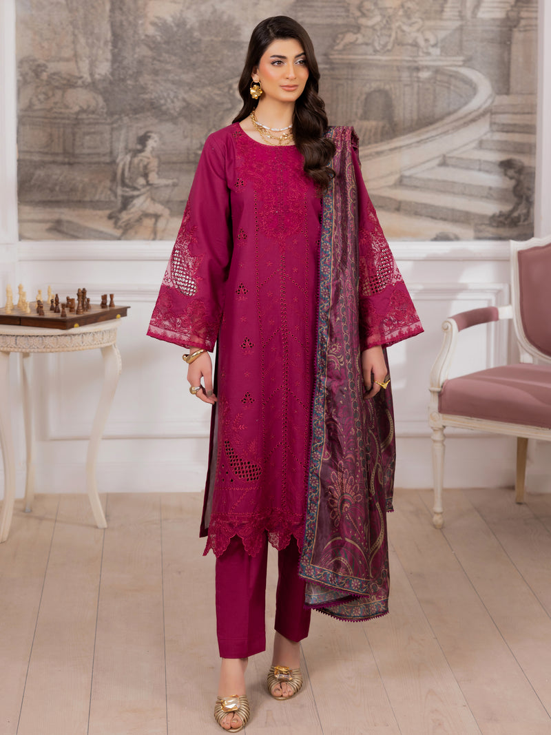 ZE-06 LAWN EMBROIDERED 3PC STITCHED/UNSTITCHED