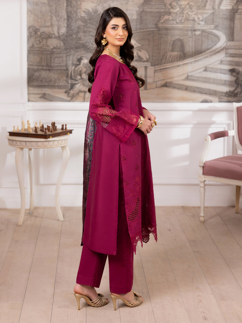 ZE-06 LAWN EMBROIDERED 3PC STITCHED/UNSTITCHED
