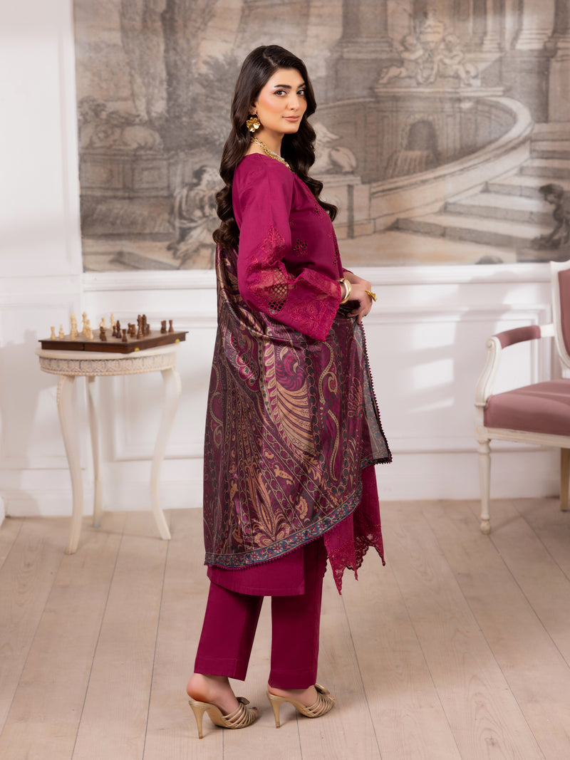 ZE-06 LAWN EMBROIDERED 3PC STITCHED/UNSTITCHED