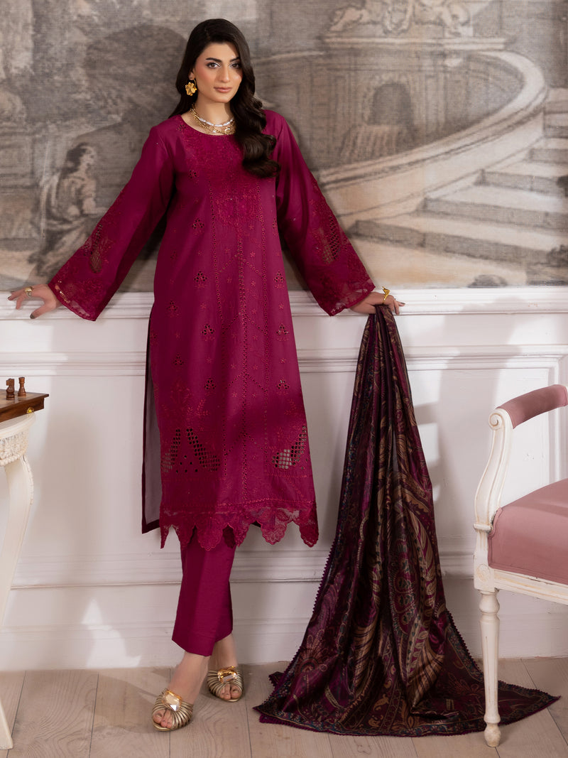 ZE-06 LAWN EMBROIDERED 3PC STITCHED/UNSTITCHED