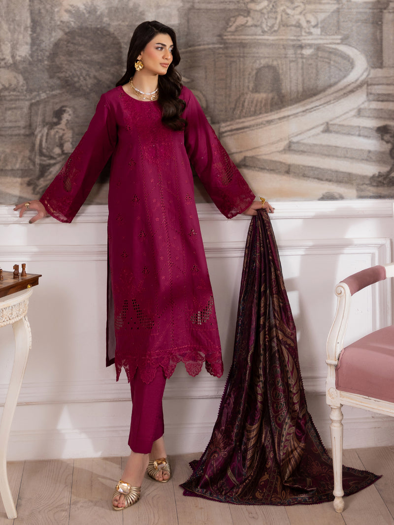 ZE-06 LAWN EMBROIDERED 3PC STITCHED/UNSTITCHED