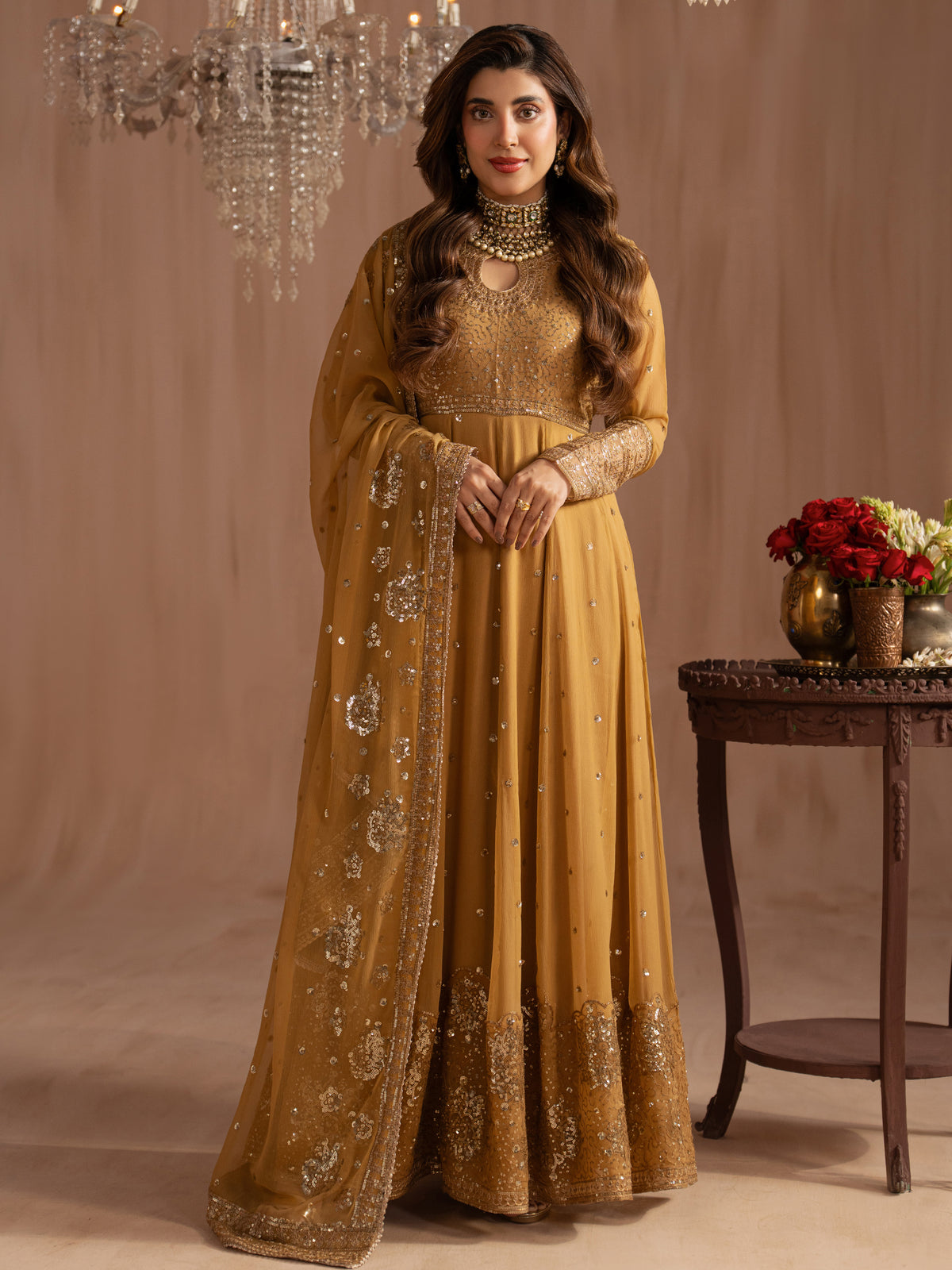 Chiffon Embroidered Suits Elegant Women's Formal Wear Mohagni Chiffon Embroidered Suits Elegant Women's Formal Wear Mohagni