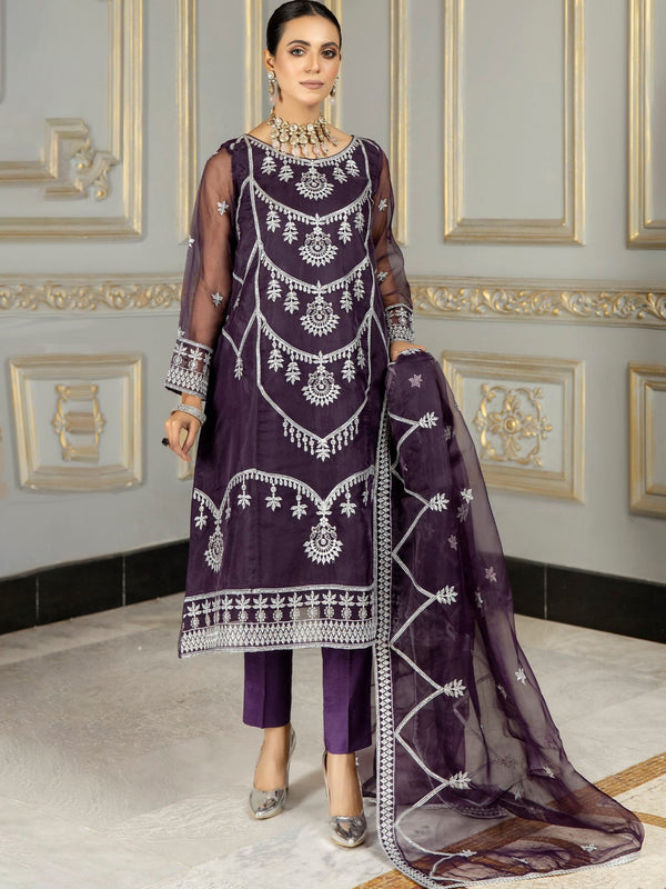 MOP-14  EMBROIDERED ORGANZA 2 PCS