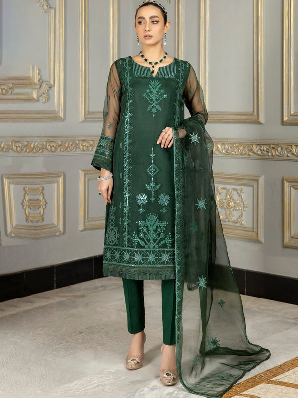 MOP-15  EMBROIDERED ORGANZA 2 PCS(SHIRT+DUPATTA)