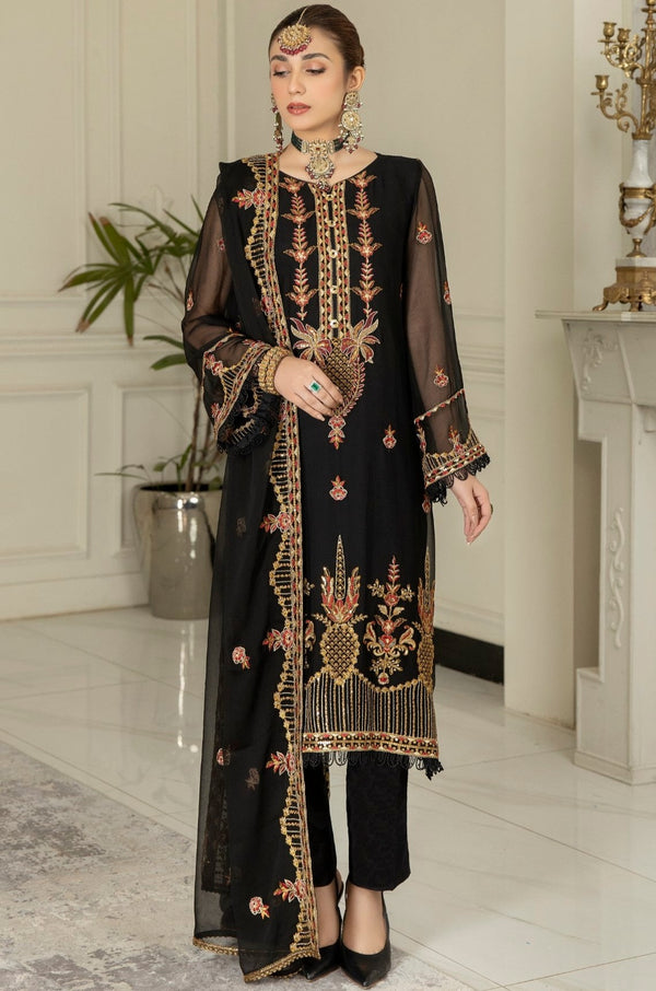 MEC-21 CHIFFON 3PC STITCHED/ UNSTITCHED