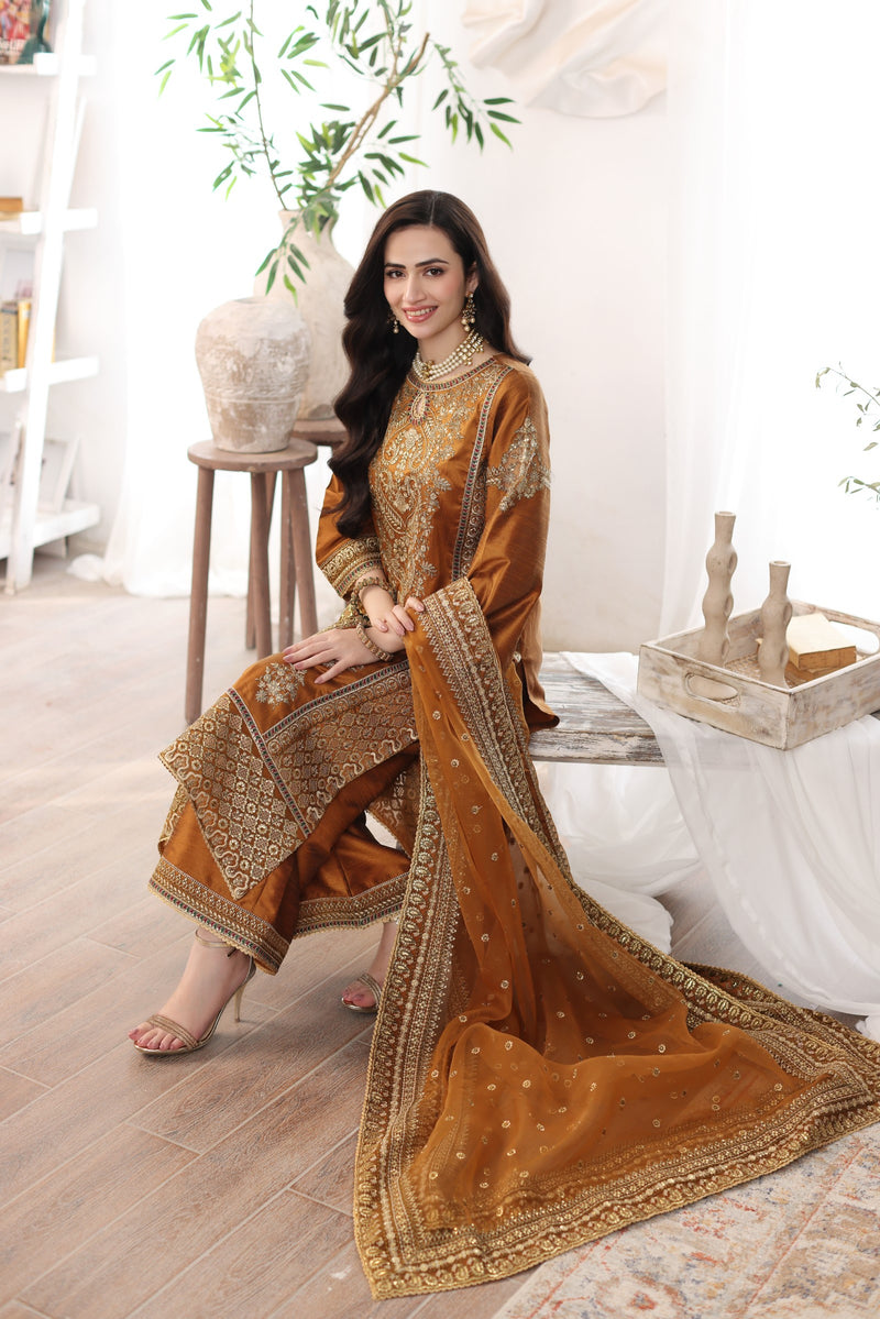 MGS-06 AABROO 3PC Raw Silk STITCHED I UNSTITCHED