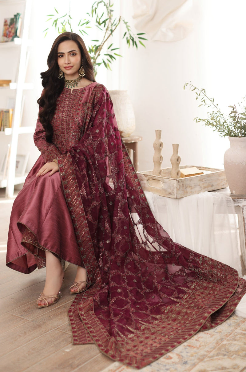 MGS-07 RESHAM3Pcs Raw Silk STITCHED I UNSTITCHED