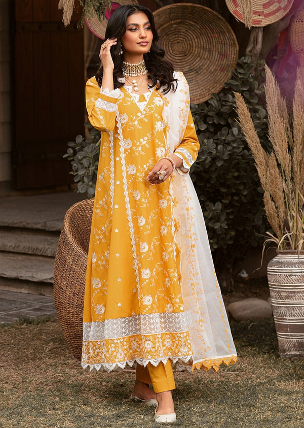 MGZ-11  3PC EMBROIDERED LAWN  STITCHED