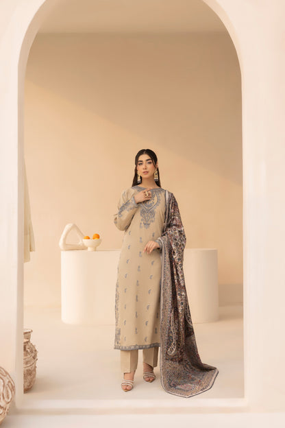 MWD-04 DHANAK 3PC STITCHED/UNSTITCHED