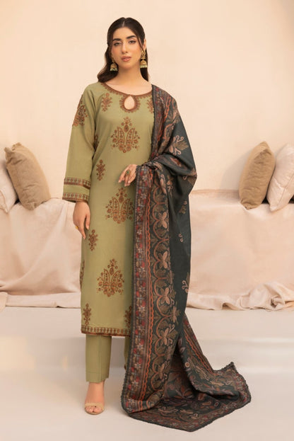 MWD-09 DHANAK 3PC STITCHED/UNSTITCHED