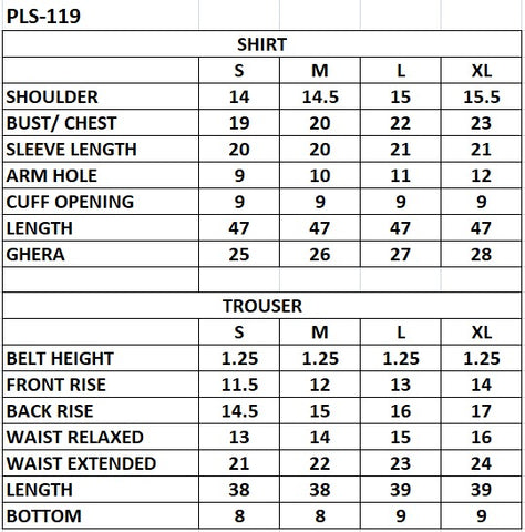 PLS-119  3PC  STITCHED