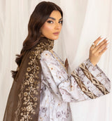 PLS-122  3PC SILK LAWN STITCHED