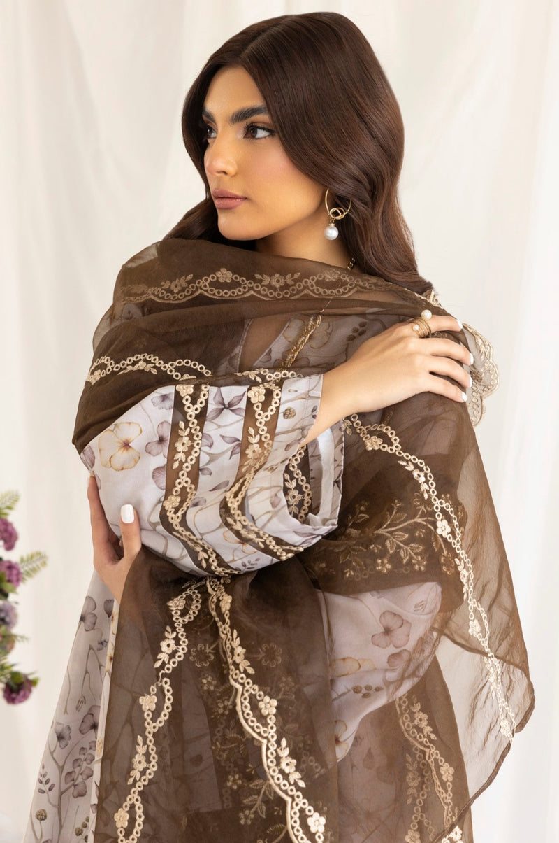 PLS-122  3PC SILK LAWN STITCHED
