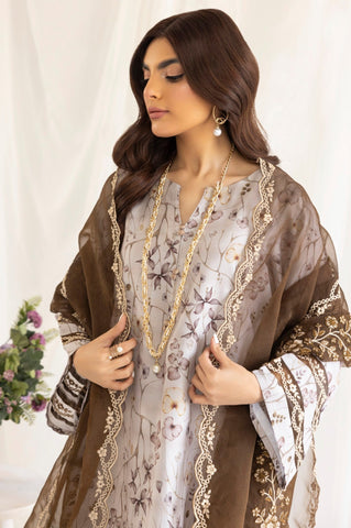 PLS-122  3PC SILK LAWN STITCHED