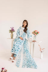 PLS-124 3PC SILK LAWN STITCHED