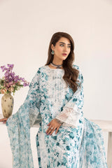 PLS-124 3PC SILK LAWN STITCHED