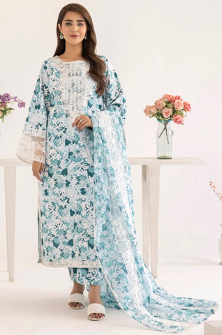 PLS-124 3PC SILK LAWN STITCHED