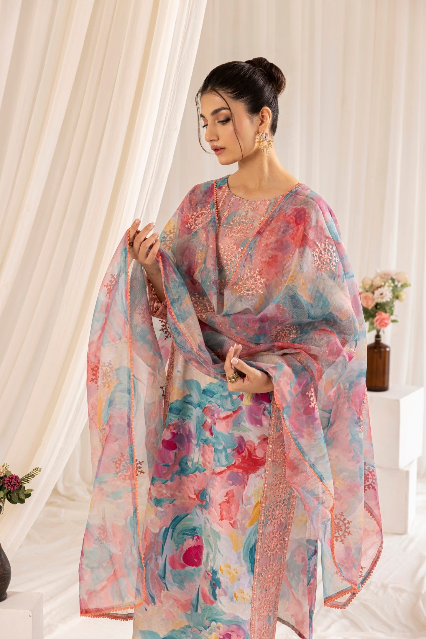 PLS-126 3PC SILK LAWN STITCHED I UNSTITCHED