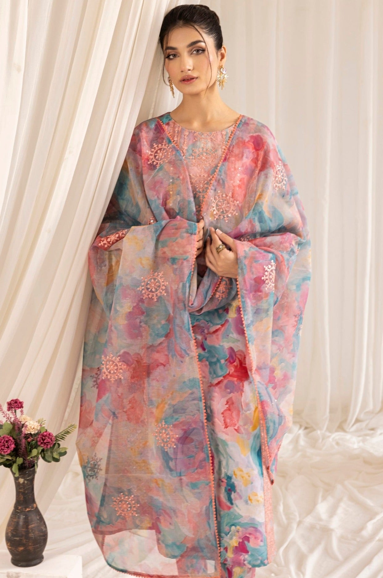 PLS-126 3PC SILK LAWN STITCHED I UNSTITCHED