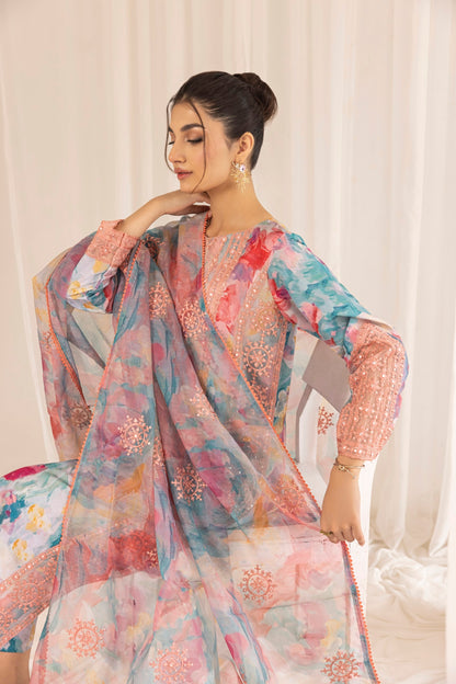 PLS-126 3PC SILK LAWN STITCHED I UNSTITCHED