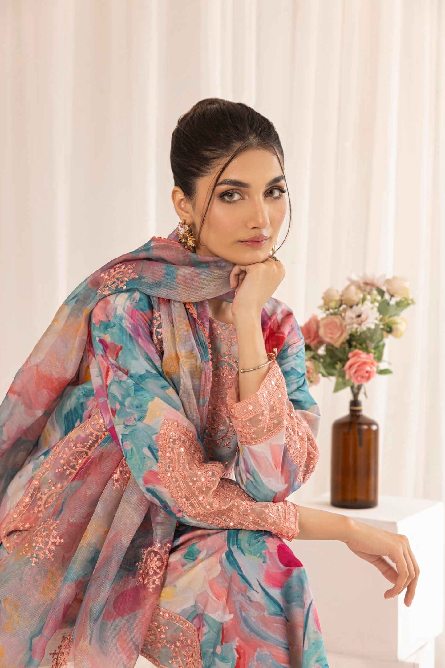 PLS-126 3PC SILK LAWN STITCHED I UNSTITCHED