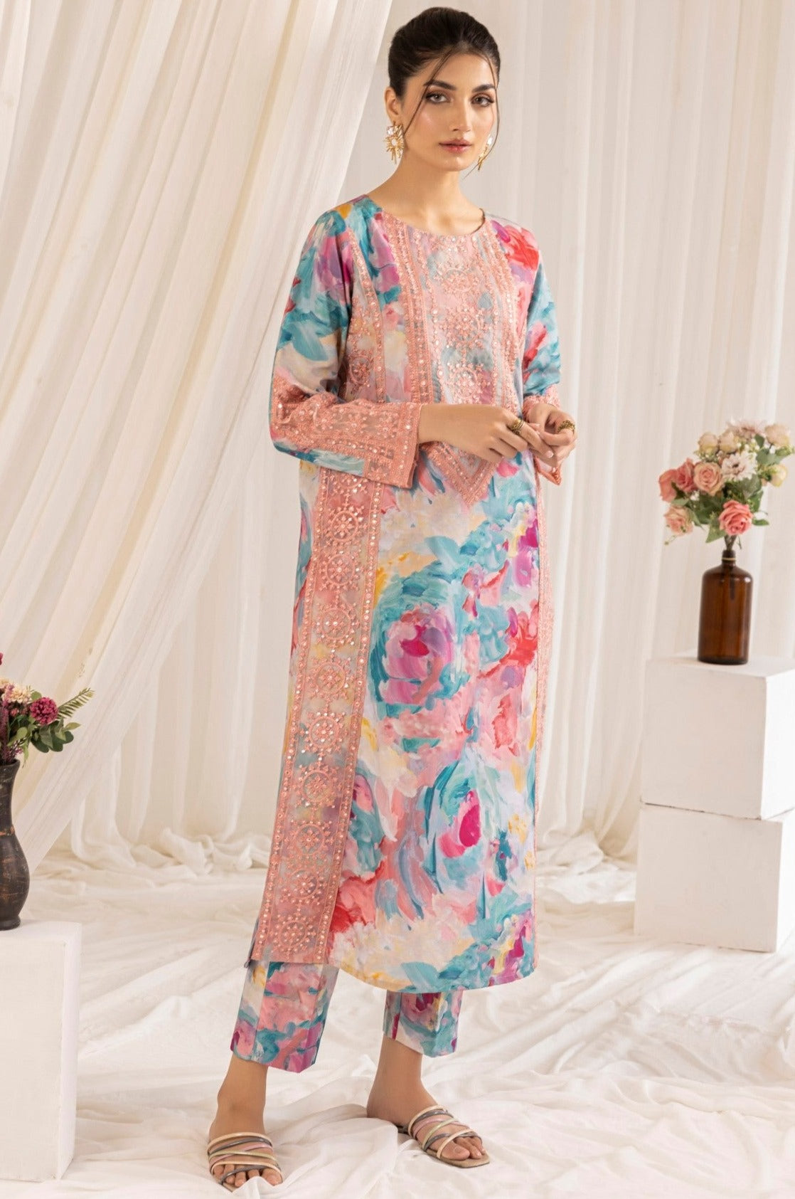 PLS-126 3PC SILK LAWN STITCHED I UNSTITCHED