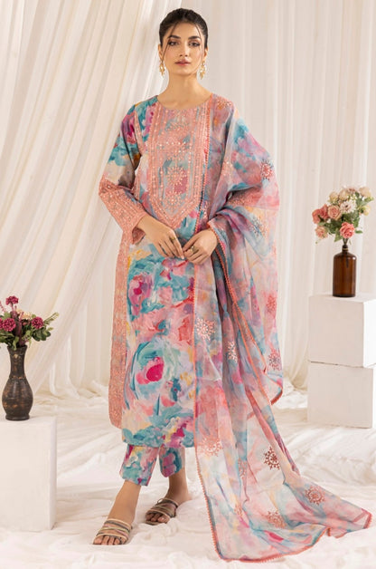 PLS-126 3PC SILK LAWN STITCHED I UNSTITCHED