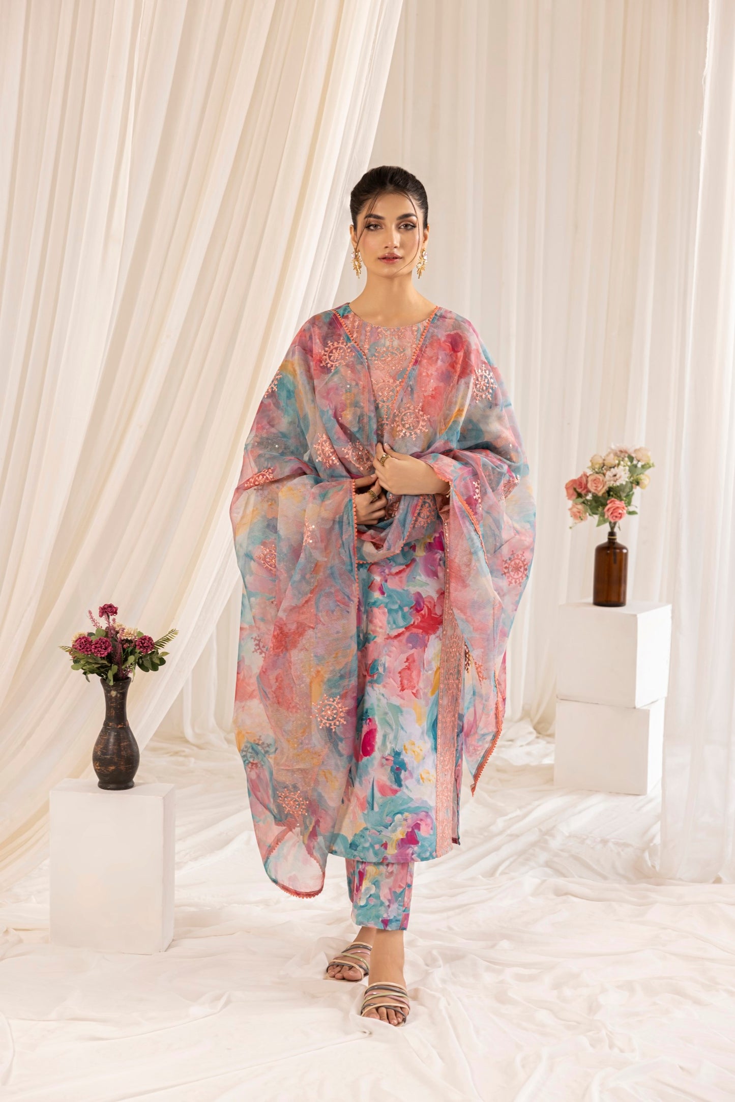 PLS-126 3PC SILK LAWN STITCHED I UNSTITCHED