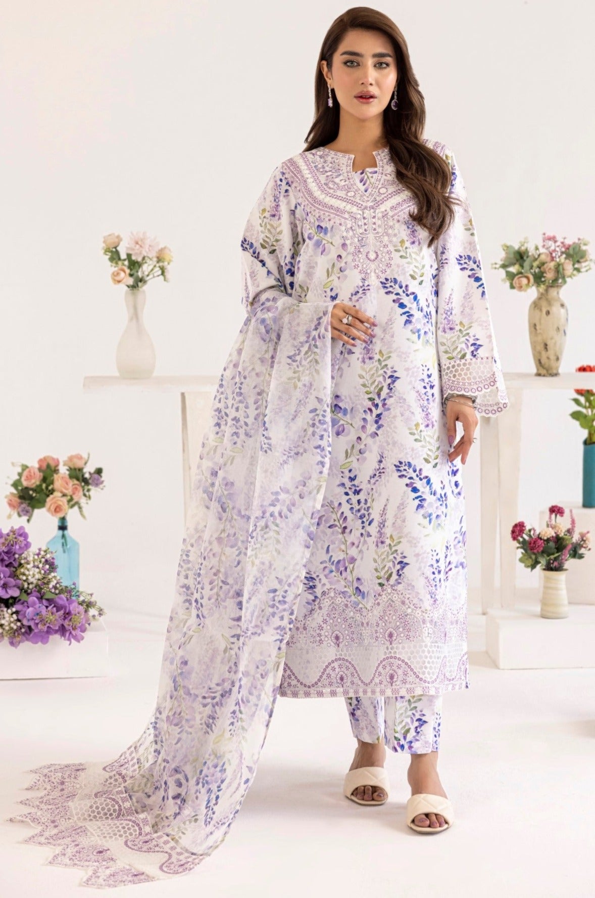 PLS-130 3PC SILK LAWN STITCHED I UNSTITCHED