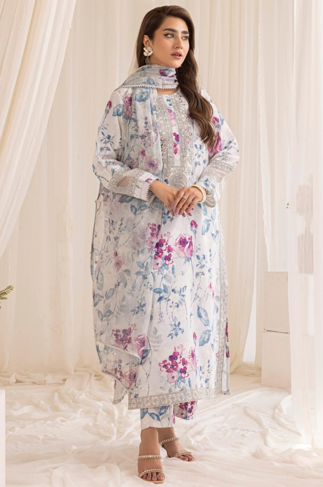 PLS-134 3PC SILK LAWN STITCHED I UNSTITCHED