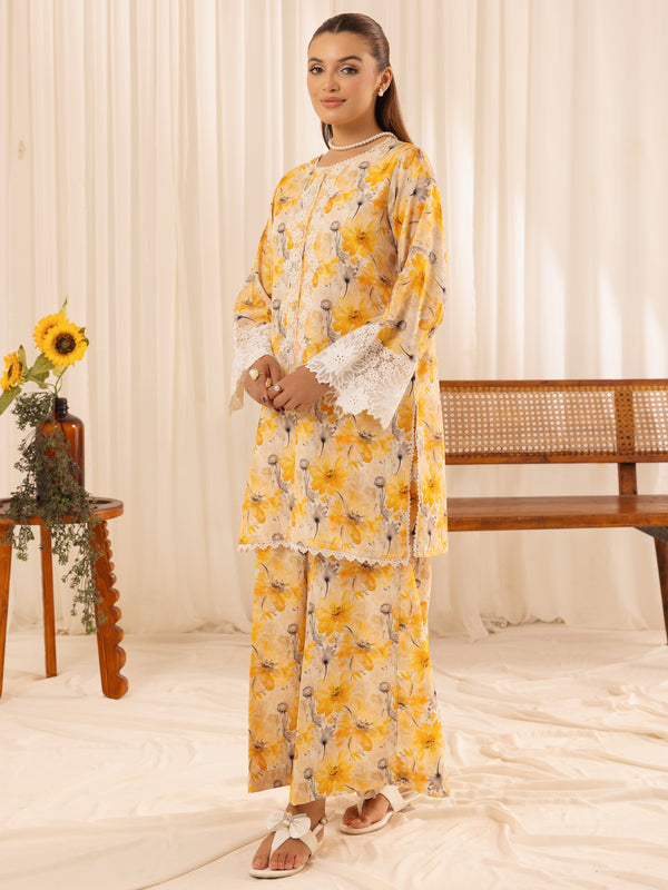 PLS-137 2PC SILK LAWN STITCHED