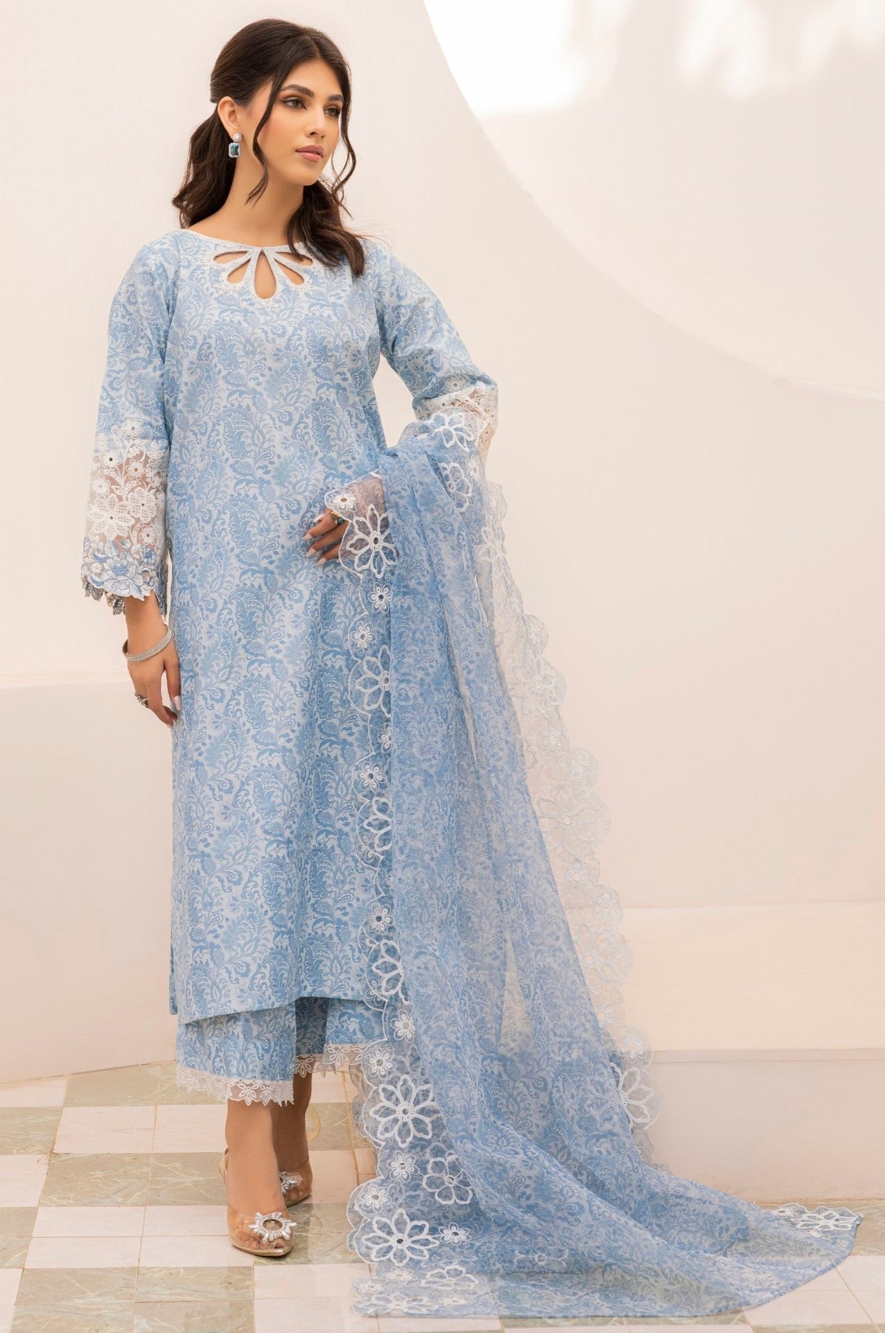 Girls Pakistani grey dress - 126 - Libas Collection