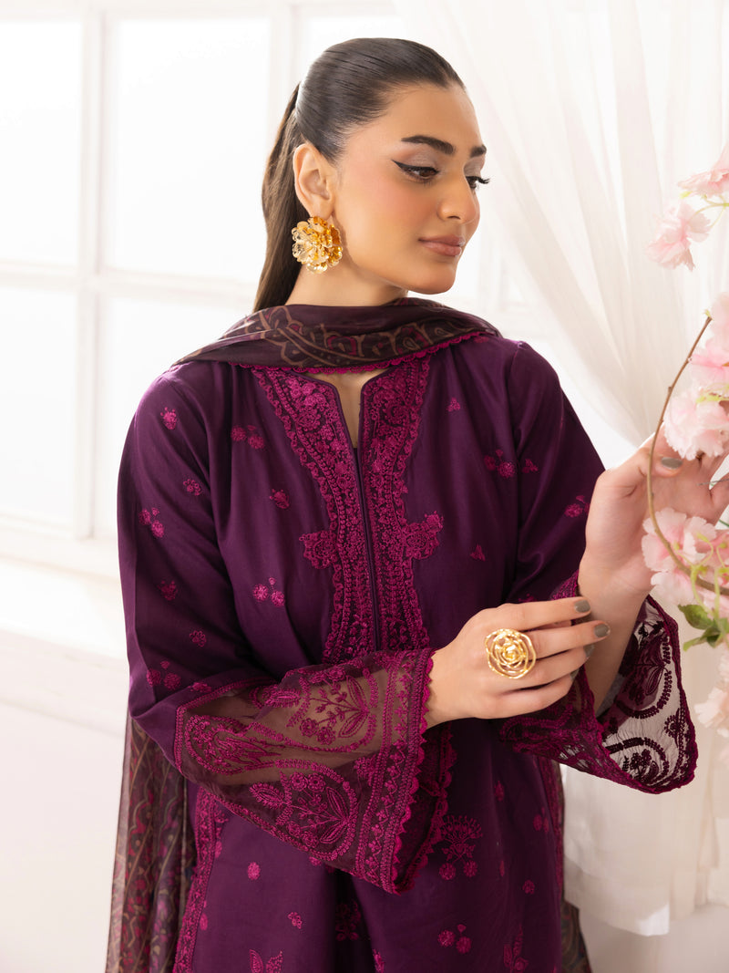 ZE-07 LAWN EMBROIDERED 3PC STITCHED/UNSTITCHED