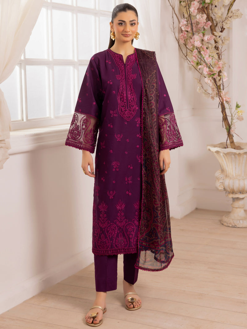 ZE-07 LAWN EMBROIDERED 3PC STITCHED/UNSTITCHED