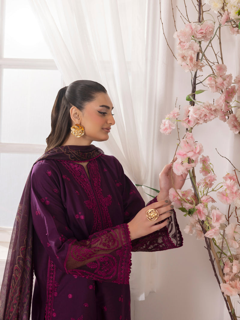 ZE-07 LAWN EMBROIDERED 3PC STITCHED/UNSTITCHED