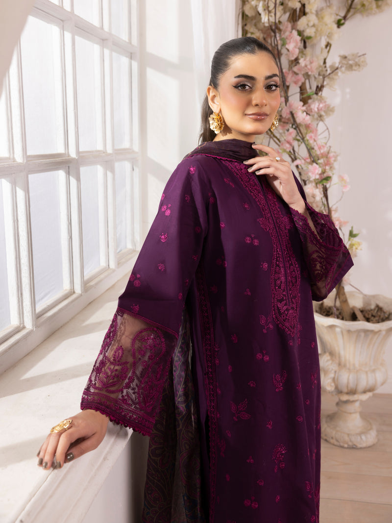 ZE-07 LAWN EMBROIDERED 3PC STITCHED/UNSTITCHED