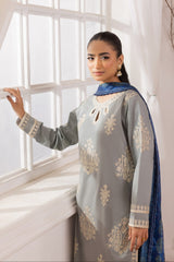 ZE-03 LAWN EMBROIDERED 3PC STITCHED/UNSTITCHED