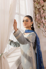 ZE-03 LAWN EMBROIDERED 3PC STITCHED/UNSTITCHED