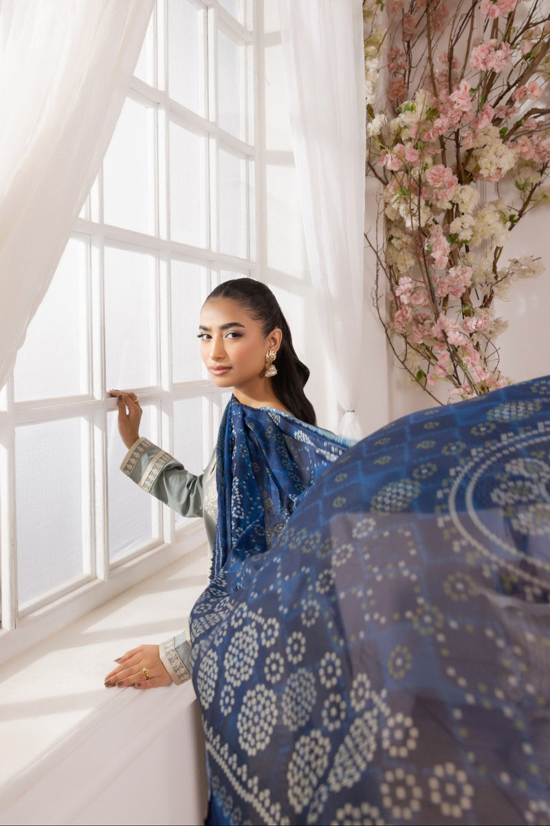 ZE-03 LAWN EMBROIDERED 3PC STITCHED/UNSTITCHED