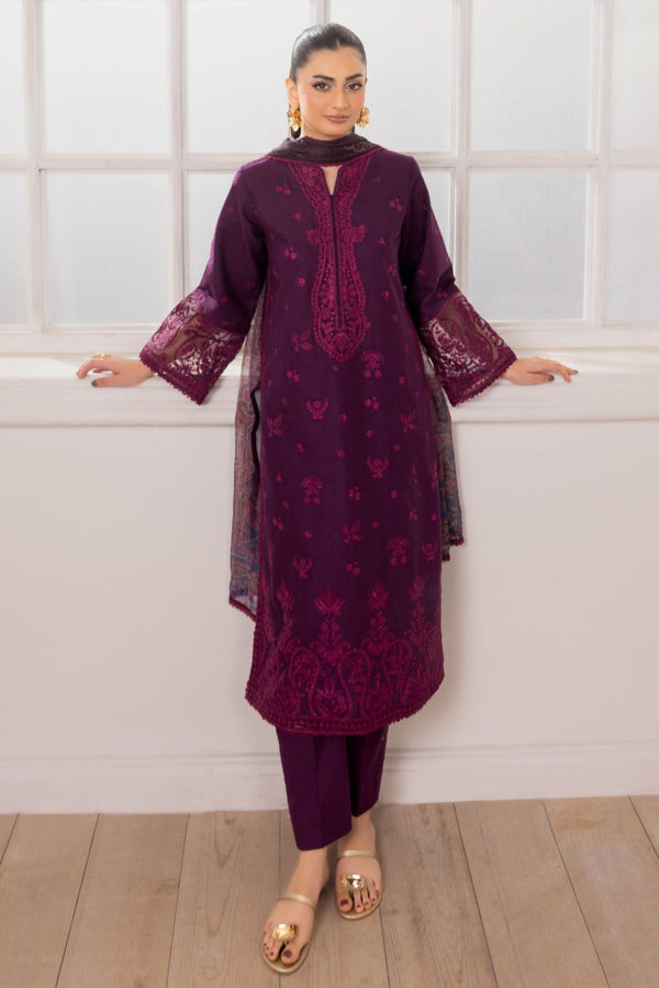 ZE-07 LAWN EMBROIDERED 3PC STITCHED/UNSTITCHED