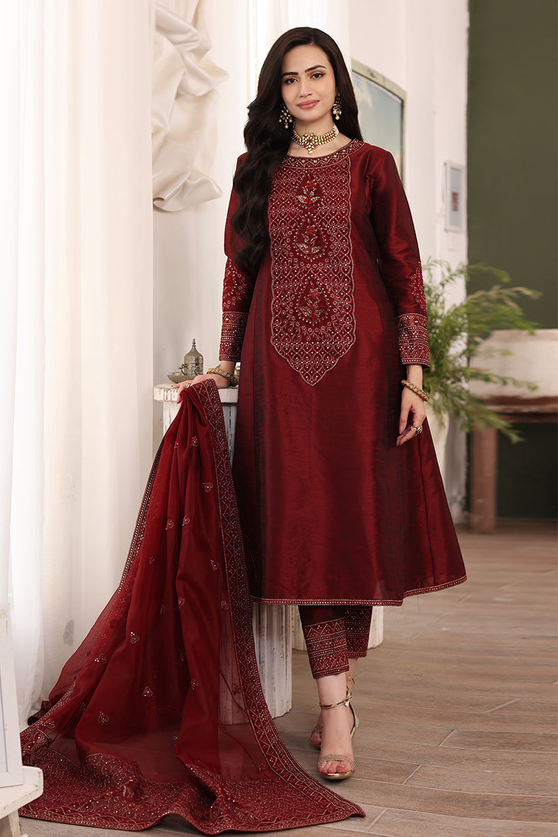 Ishq Aatish By Mohagni Embroidered Raw Silk Suits Unstitched 2 Piece MG23IA MGS-10 Nawara - Luxury Collection