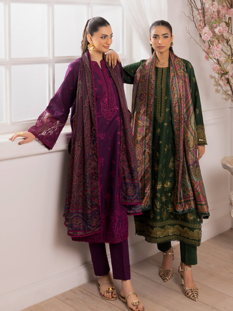 ZE-08 LAWN EMBROIDERED 3PC STITCHED/UNSTITCHED